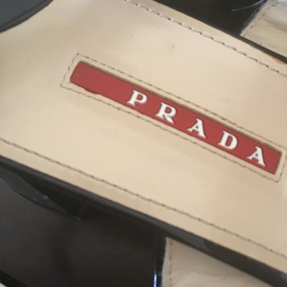 Prada block heel black leather sandals 41 US 11 - Picture 4 of 11